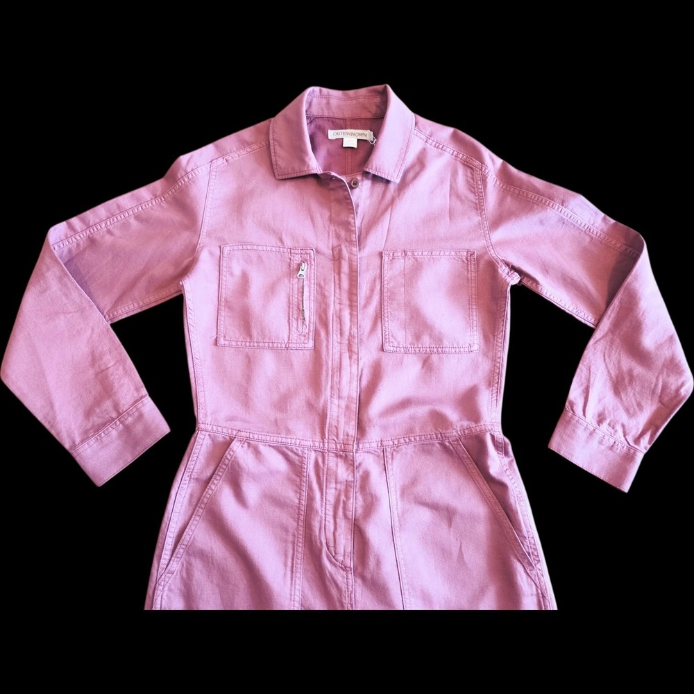 Outerknown‎ NWT Station Jumpsuit XS Dusty Pink Rose Organic Cotton Linen - Picture 3 of 13